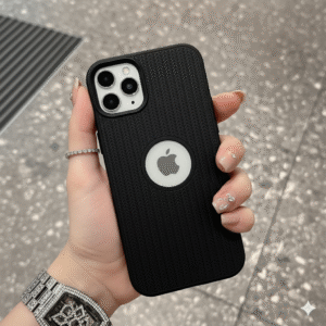 Soft Knit Texture Logo Cut Case For Apple iPhone Series